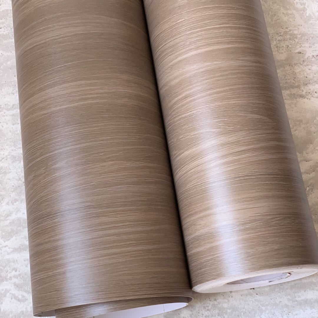 特厚导气槽灰色pvc木纹波音片 家具贴纸 自粘墙纸壁纸 展柜贴纸