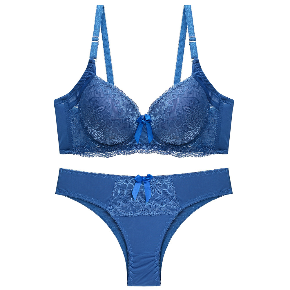 新款爆款欧美大牌蕾丝性感女士内衣聚拢胸罩棉杯高档文胸套装