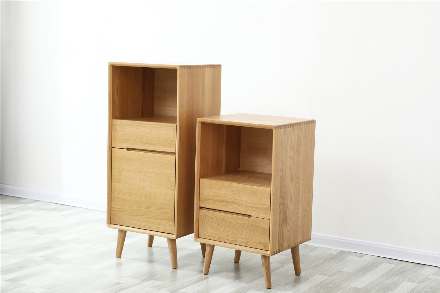 悦居实木家具厂家定制诗云高矮酒柜餐厅实木家具餐边柜家用储物柜