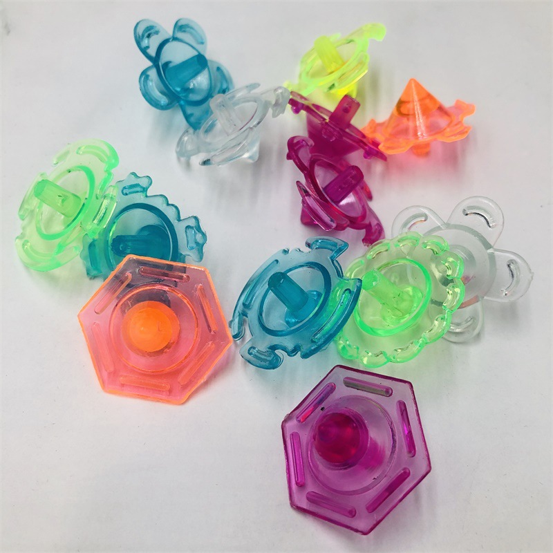 小号花边陀螺 透明手拧陀螺 塑料小陀螺彩色地转幼儿园小礼品奖品