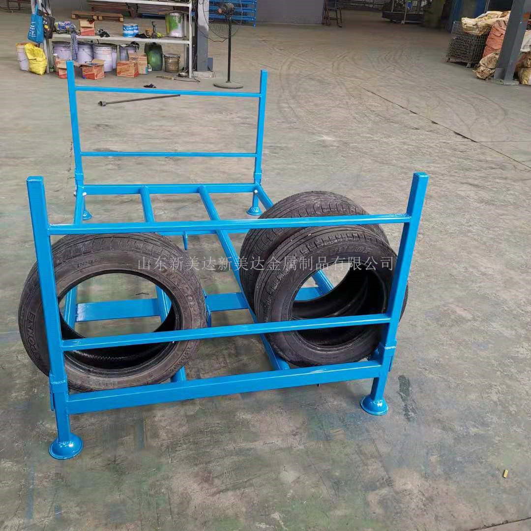 轮胎架 山东泰安厂家销售仓储轮胎整理货架金属重型折叠轮胎货架