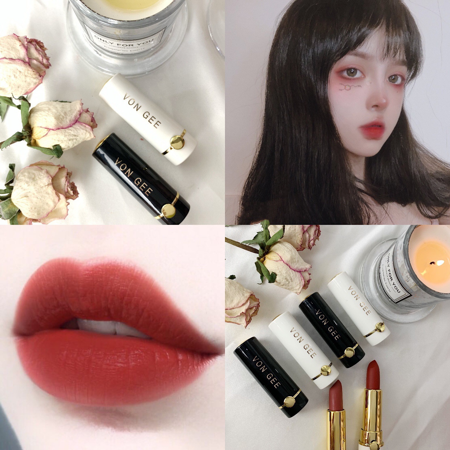 von gee哑光雾面口红网红同款学生可爱防水不易沾杯唇膏