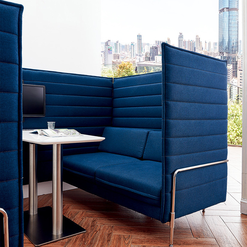 北欧客厅布艺沙发酒店办公室会客洽谈高背卡座沙发酒店休闲沙发