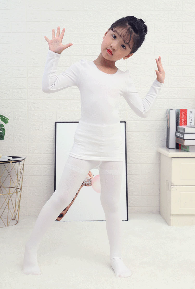 儿童舞蹈打底衫肉色舞蹈打底衣女童紧身练功演出服白色隐形舞蹈衣