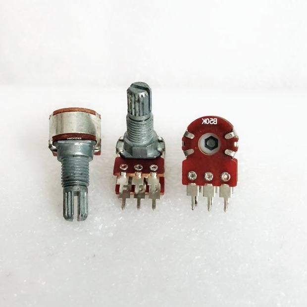 097双联带开关电位器b5k/b10k铝柄密封旋转式8脚碳膜可调电阻-报价
