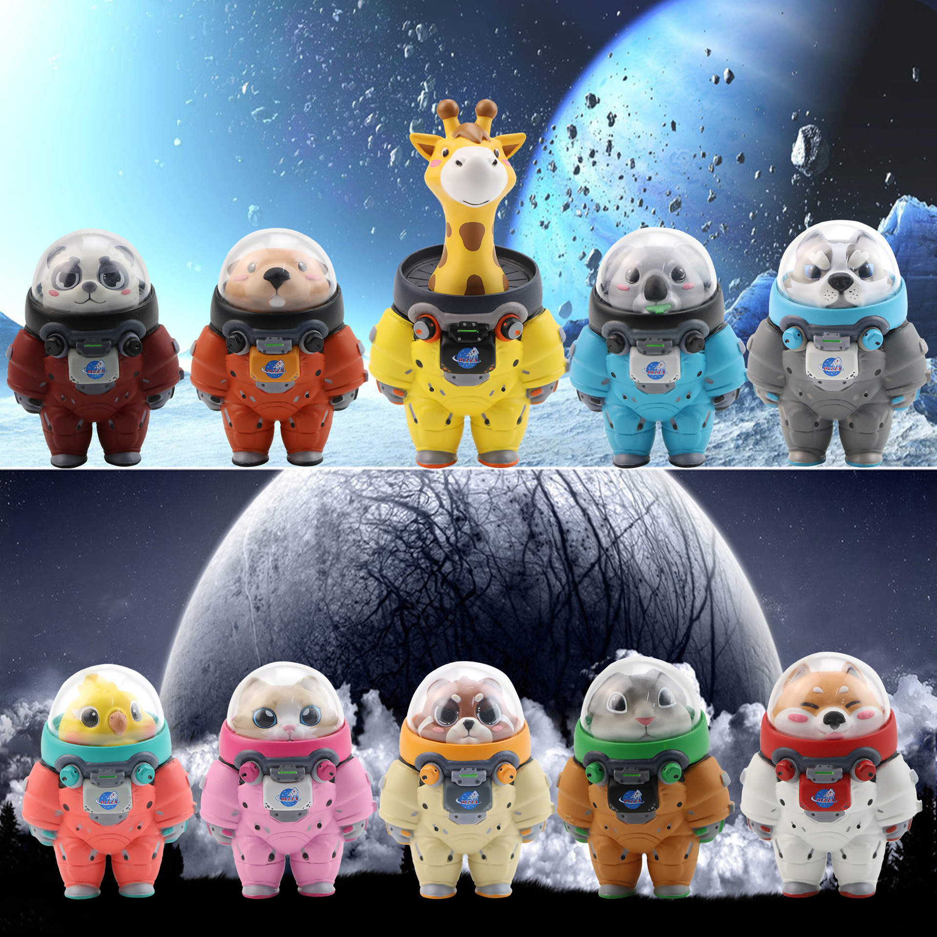 9 1太空奇遇宇航员玩具手办模型车载摆件可爱玩偶公仔