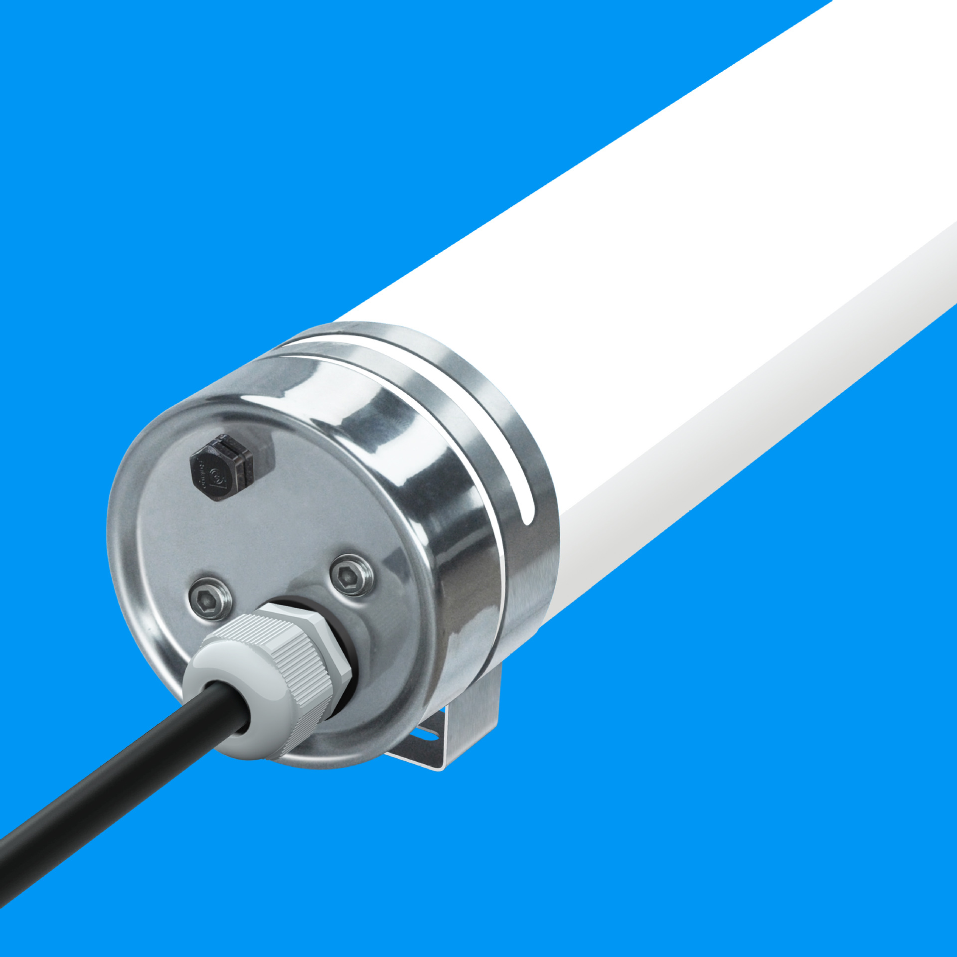 圆形三防灯外壳套件圆管灯罩 抗uv耐腐蚀外壳 挤出pc 不锈钢堵头