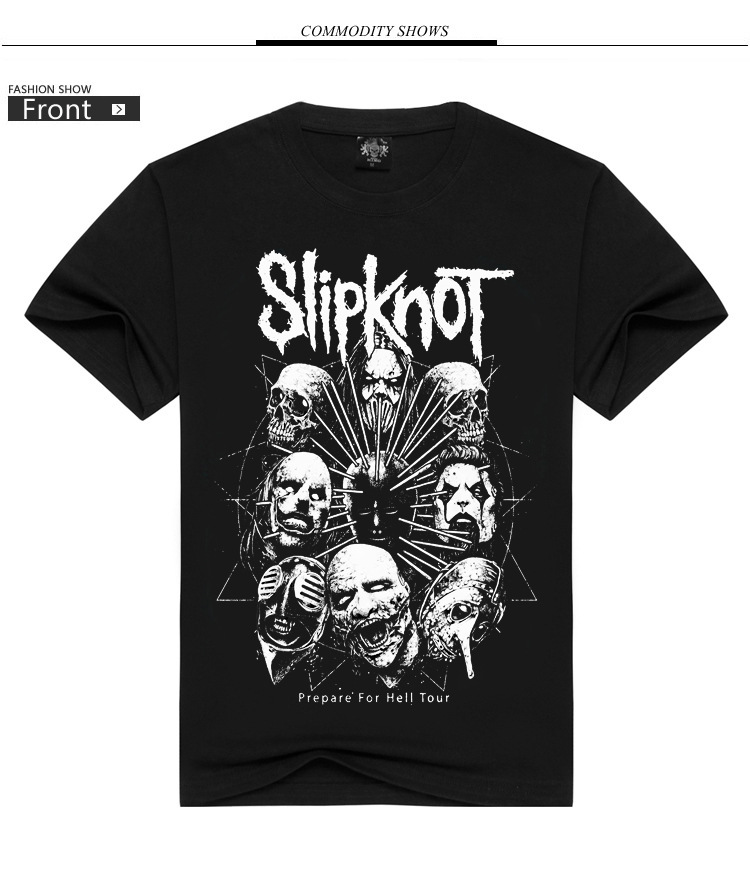 复古摇滚乐队男式短袖slipknot 活结乐队印花t恤新款美式潮牌男装