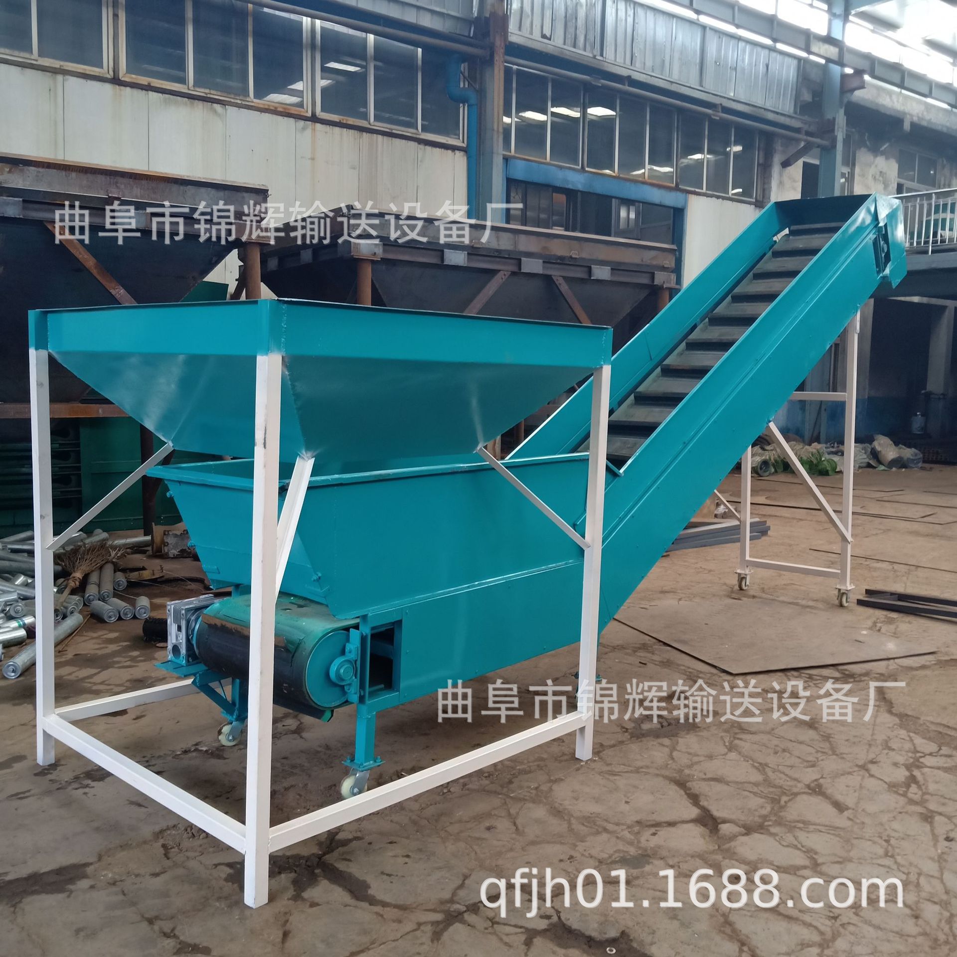 砂石河沙自动上料皮带输送机 重型加大料斗矿用皮带输送机 ks07