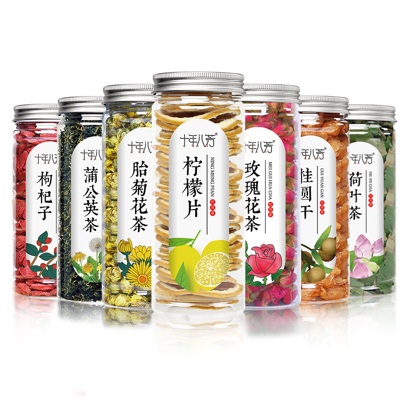 批发贴 牌罐装组合花茶玫瑰花草茶金银花菊花茶蒲公英柠檬片胎菊