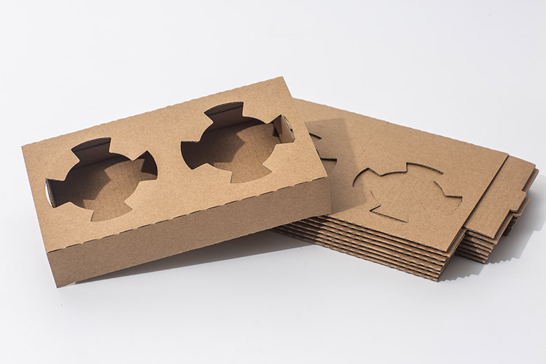 外卖奶茶打包纸托牛皮纸杯托一次性咖啡托盘加厚两四杯纸杯托架