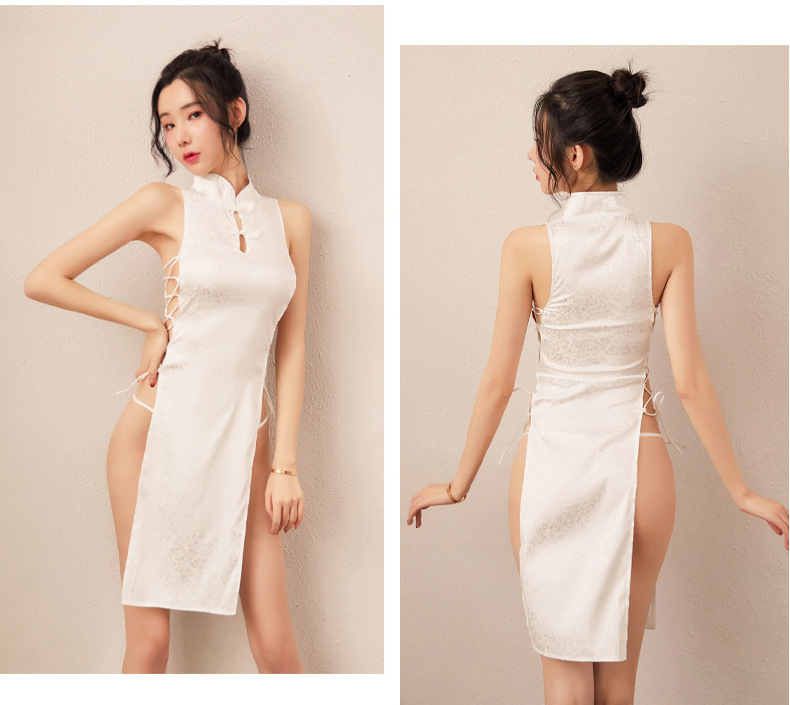 性感睡衣情趣内衣夜店制服激情诱惑复古绑带开叉旗袍套装 代发