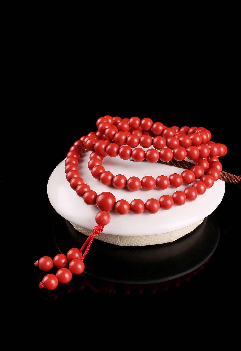 一件代发辰世朱砂手串男女108颗多圈光面佛圆珠子红色手链