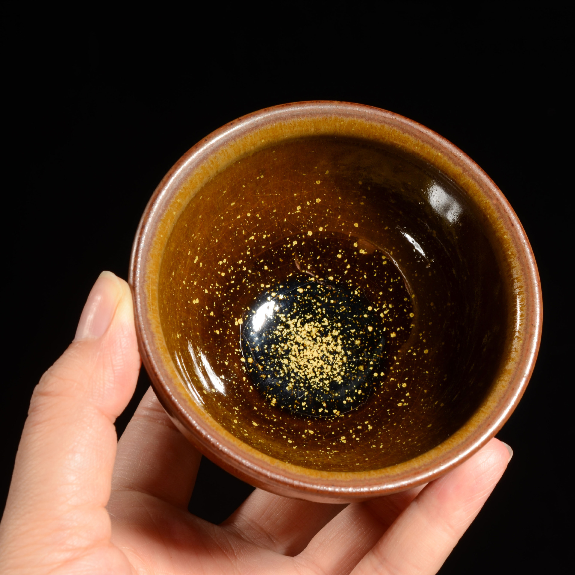 陶瓷品茗杯 茶沫釉建盏 春江花月夜中秋礼品厂家直销批发窑变单杯