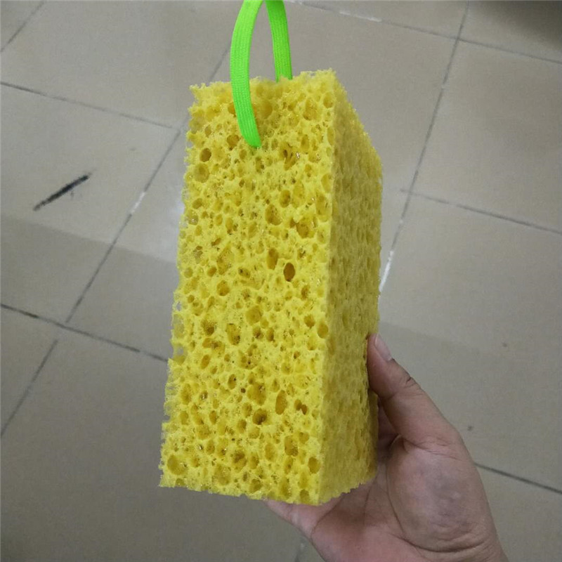 兄朋供应人造海绵大孔洗车海藻绵 汽车清洁耐擦不掉渣带绳海绵擦