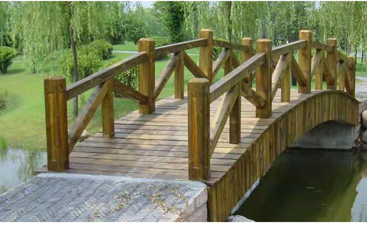 定制防腐木木桥 户外庭院花园碳化木桥拱桥 实木景观工程桥装饰桥