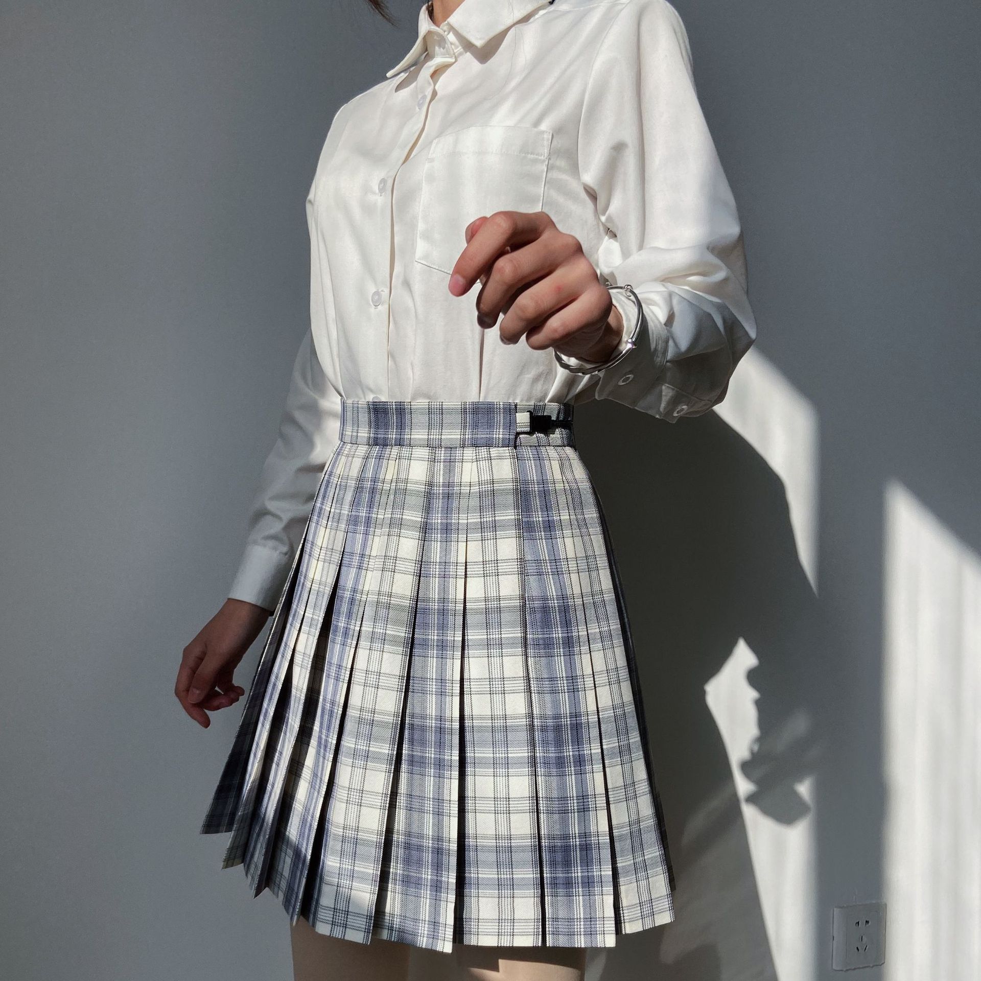 温柔一刀日系jk制服裙百褶裙短裙学生院风格子半身裙女秋冬