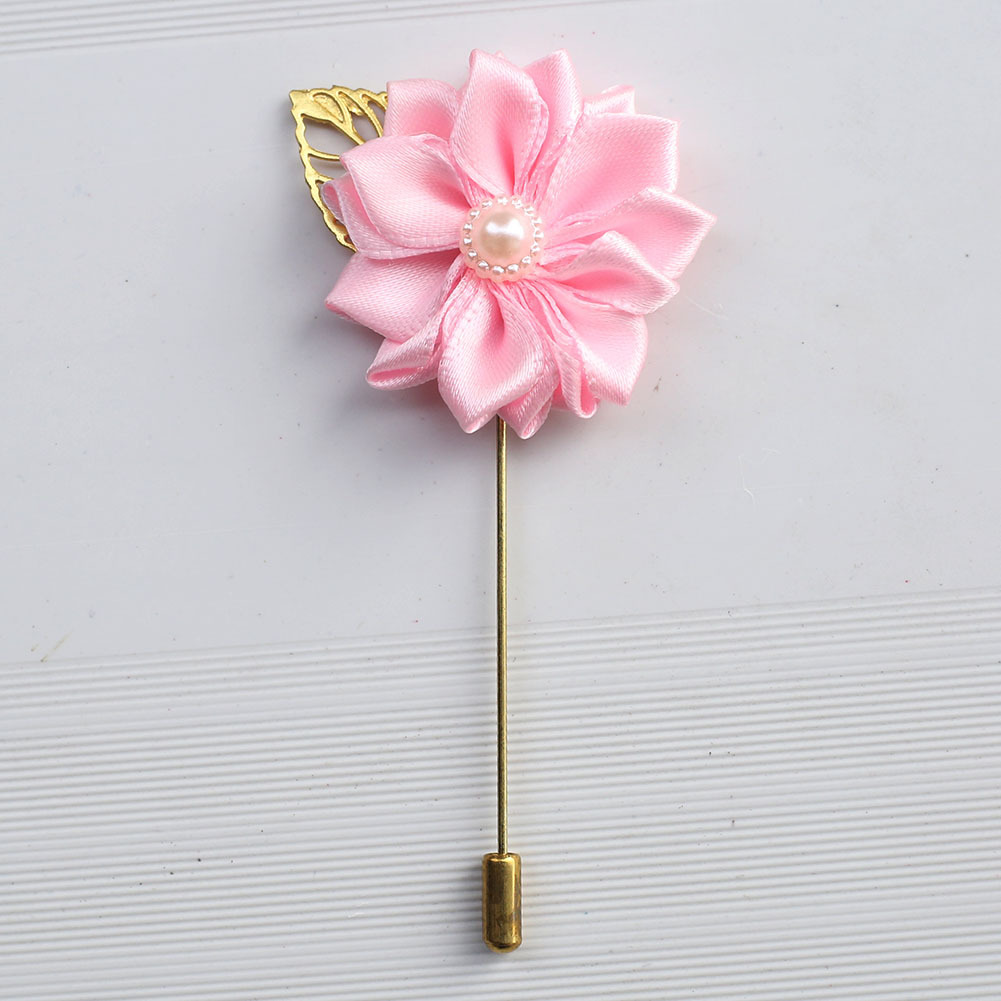 wifelai 手工缎带胸花 金叶子简约新娘新郎胸花 一件代发xh889p