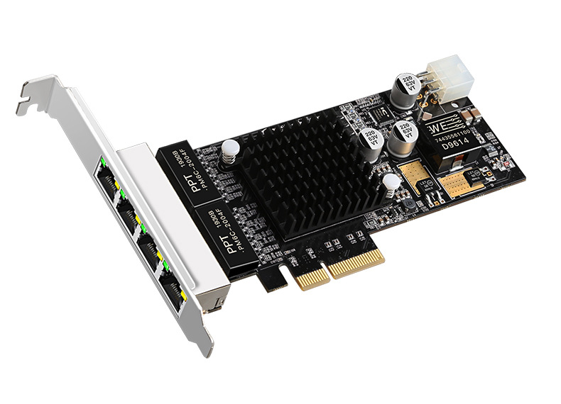 dieeu pcie千兆4口poe网卡i350-t4有线网卡4网口poe以太网适配器