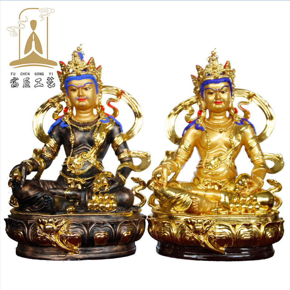 厂家直销古铜密宗黄财神佛像四臂观音神像招财居家供奉工艺品摆件