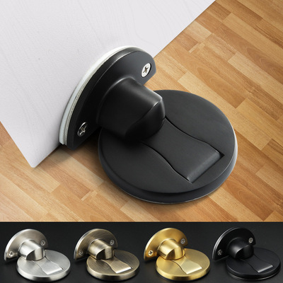 厂家直销地板吸免打孔房门钢黑色美式门碰器防撞隐形地装磁吸木门