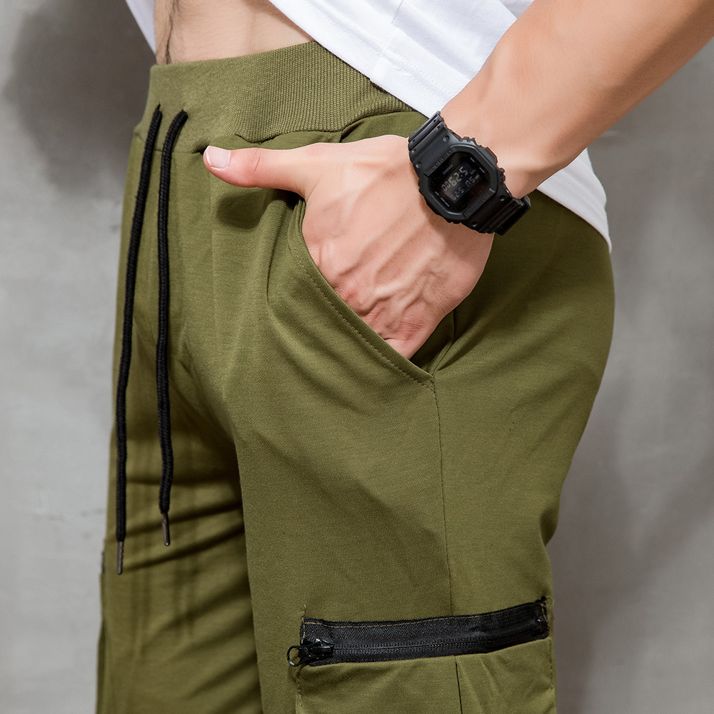 外贸ebay欧码春秋休闲男纯色大口袋侧边小凸点装饰运动裤长裤k12