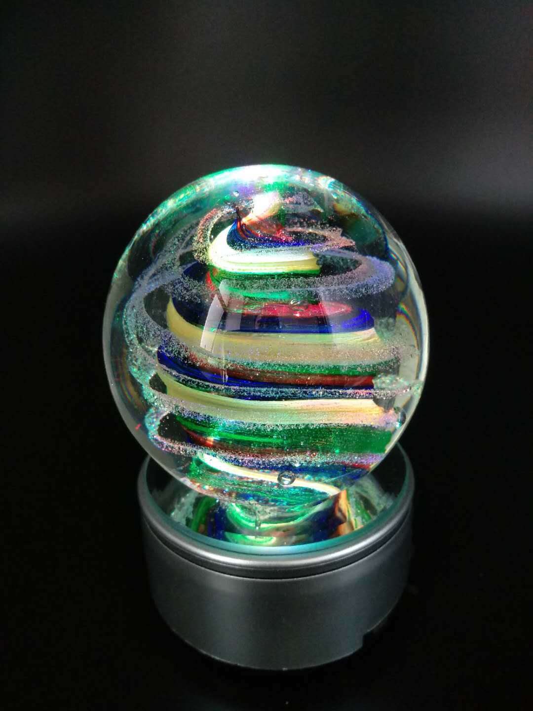 晶韵琉璃夜光水母水晶球摆件玻璃装饰家居摆设送女友送亲人礼品