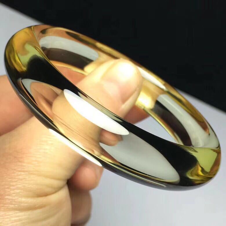 天然黄水晶手镯晶体通透巴西水晶手镯内径53mm