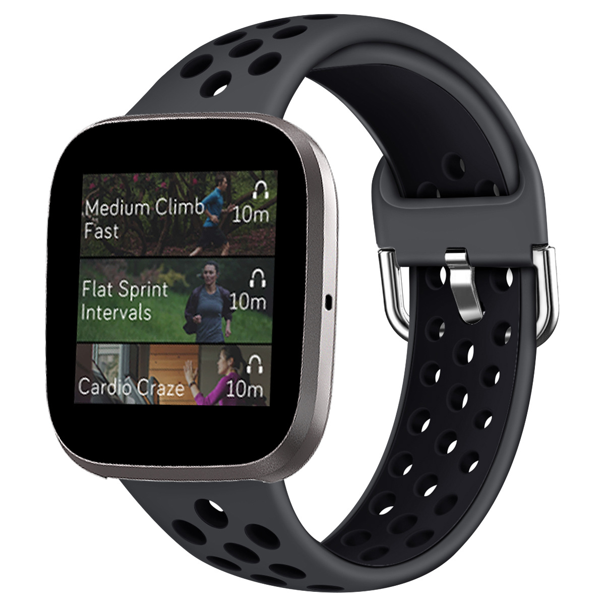 fitbit versa手表 versa lite/versa 2双色硅胶tpu透气表扣式表带