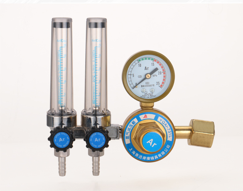 厂家批发氩气减压器yqar-731l 调压减压表阀门 双管减压阀压力表