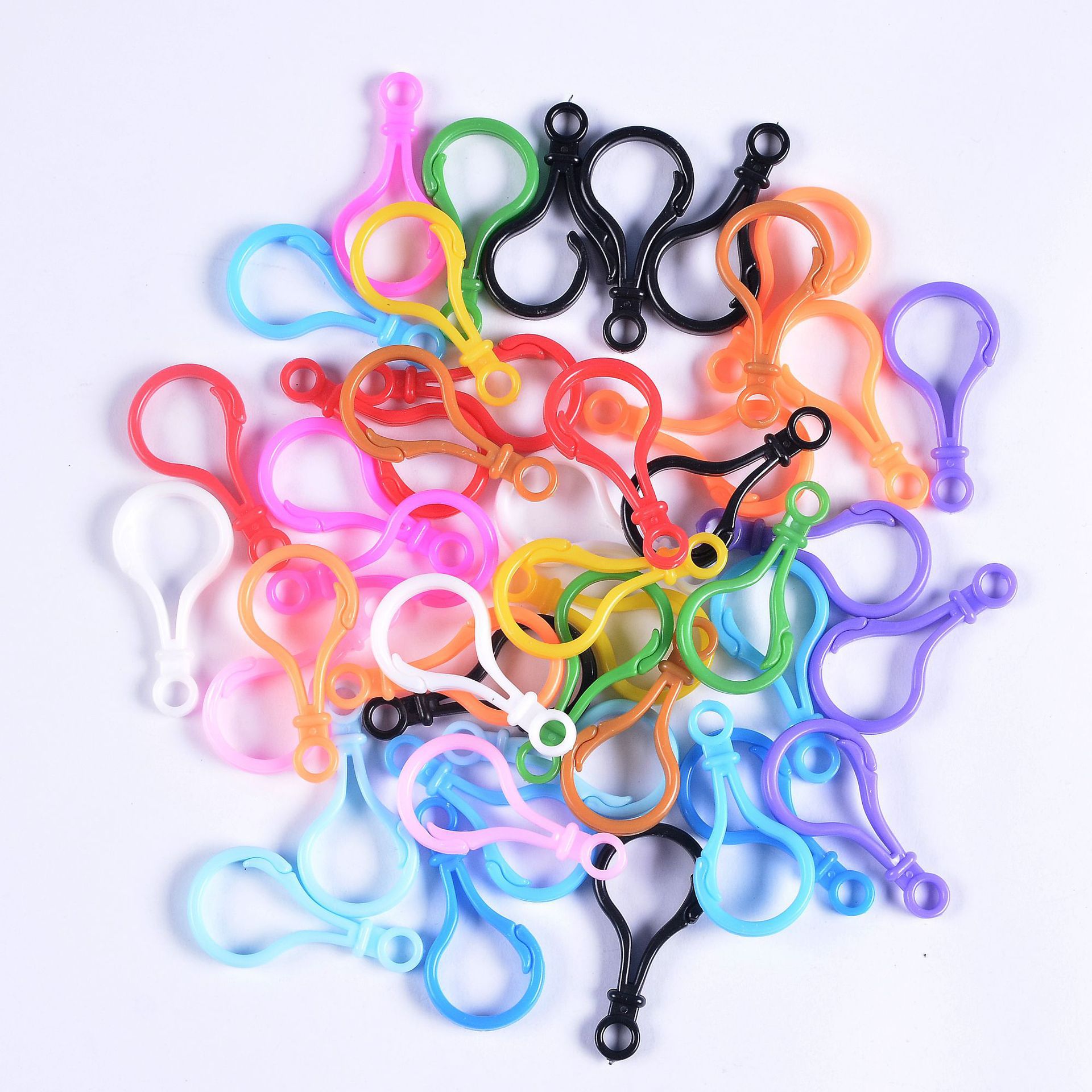 塑料灯泡扣环保彩色钥匙扣钩扣定制 小公仔玩具挂饰服装箱包配件