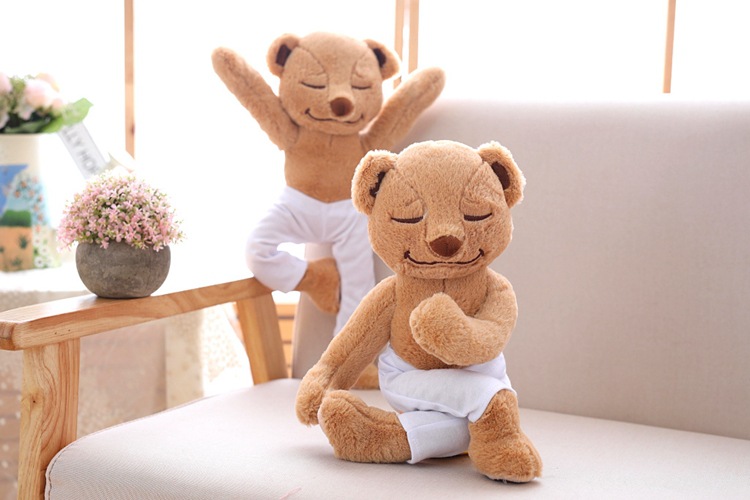创意瑜伽熊公仔毛绒玩具百变造型瑜珈玩偶个性定制可爱泰迪熊礼物