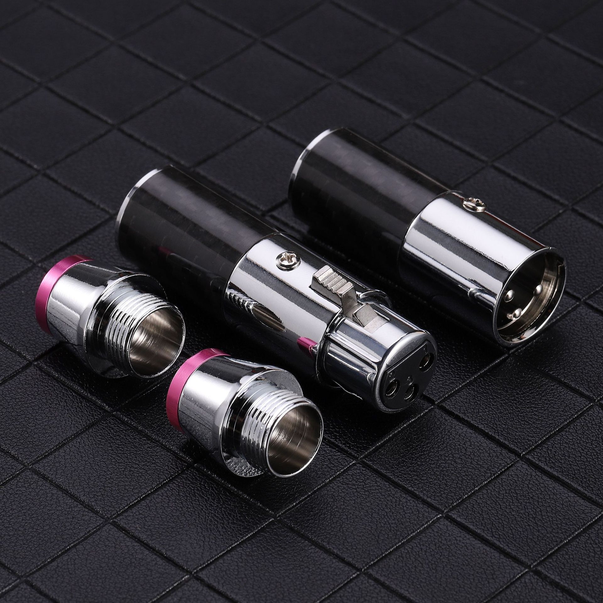 创雅宏 纯铜镀金卡侬头三芯卡农公母插头xlr平衡话筒音频线接端子