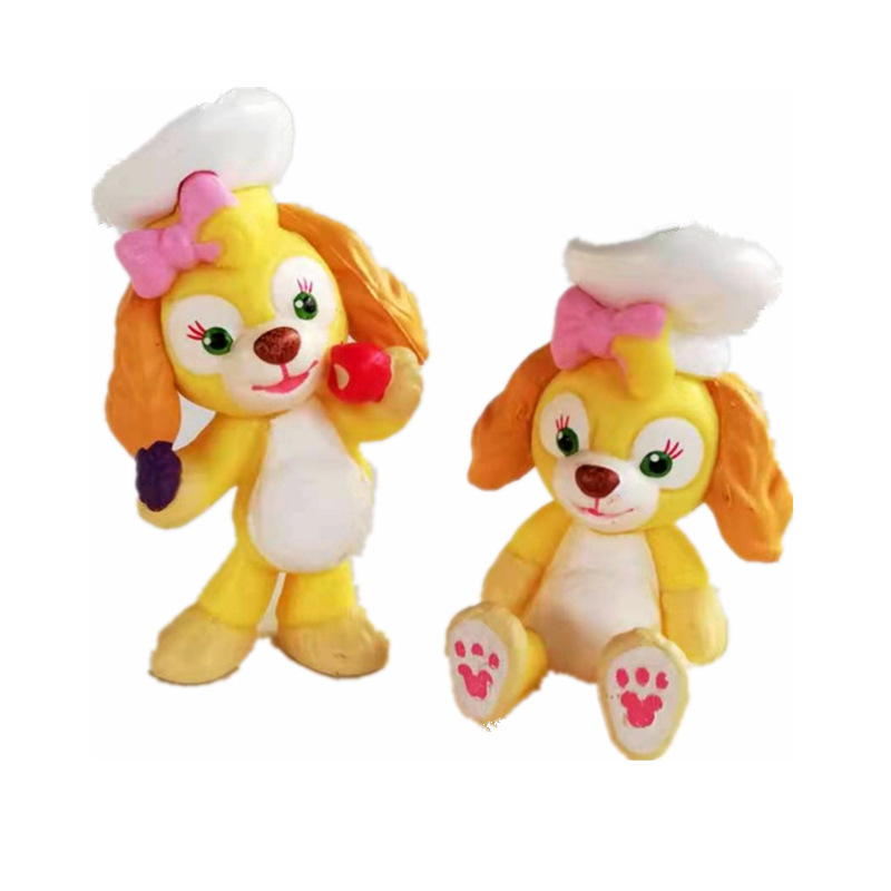 达菲熊新朋友 cooie曲奇厨师狗 狗狗 pvc公仔 贴片材料 景观摆件