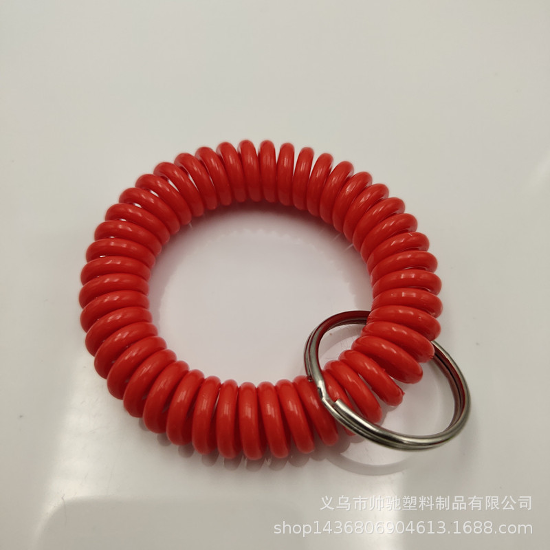 Factory in Stock Wholesale Eva Color Telephone Line Elastic Hand Ring Plastic Spring Key Bracelet Number Plate Hand Ring