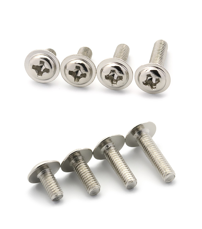 以瑟pwm镀镍十字圆头带垫螺丝 电脑机箱微型小螺丝 铁螺钉m2-m4