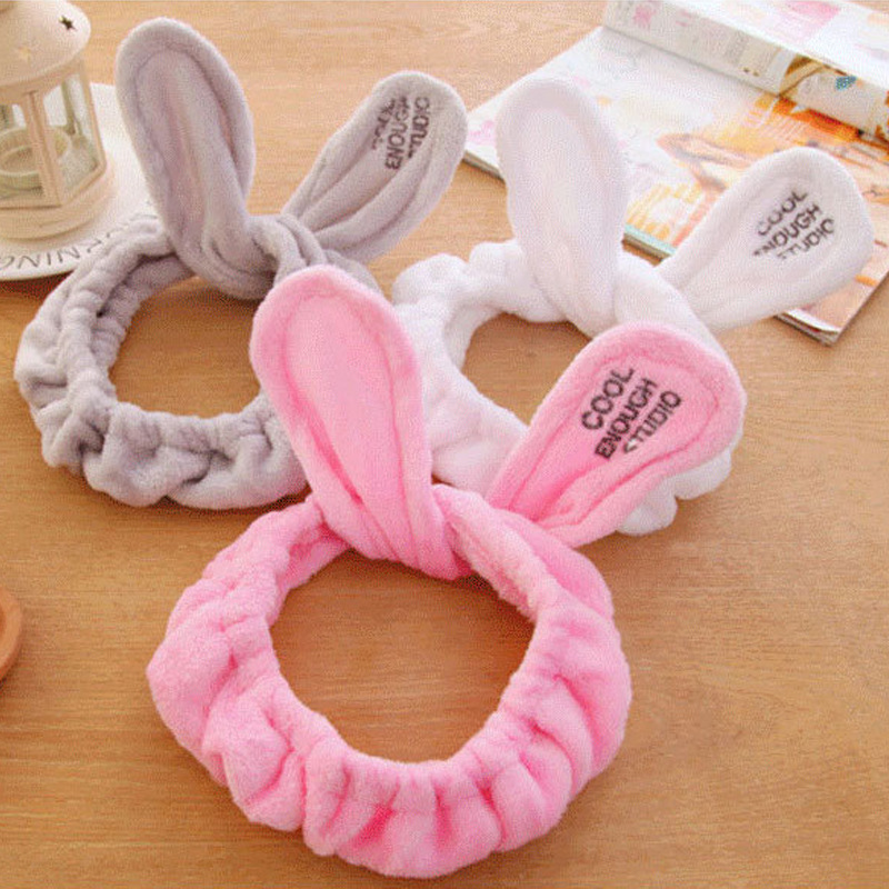 Harajuku Wire Cross Rabbit Ears Hair Band Makeup Headband Apply a Facial Mask Hair Accessories Cute Face Wash Headband Turban