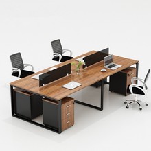 职员办公桌4人位现代简易钢架家具屏风工作台桌椅组合单独员工位