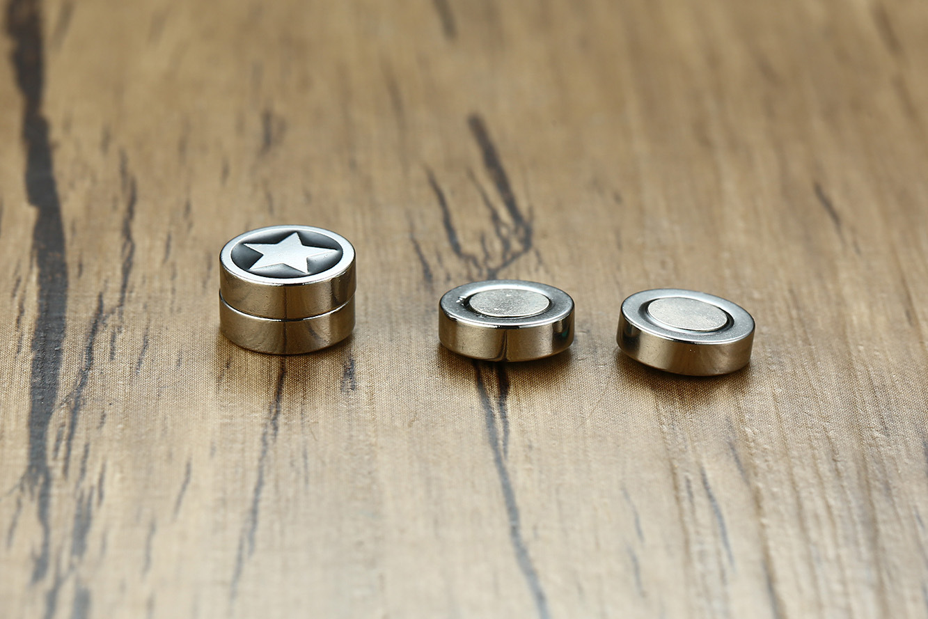 10mm钛钢磁铁鬼头耳夹 五角星六芒星耳夹 马耳他十字架耳饰es252