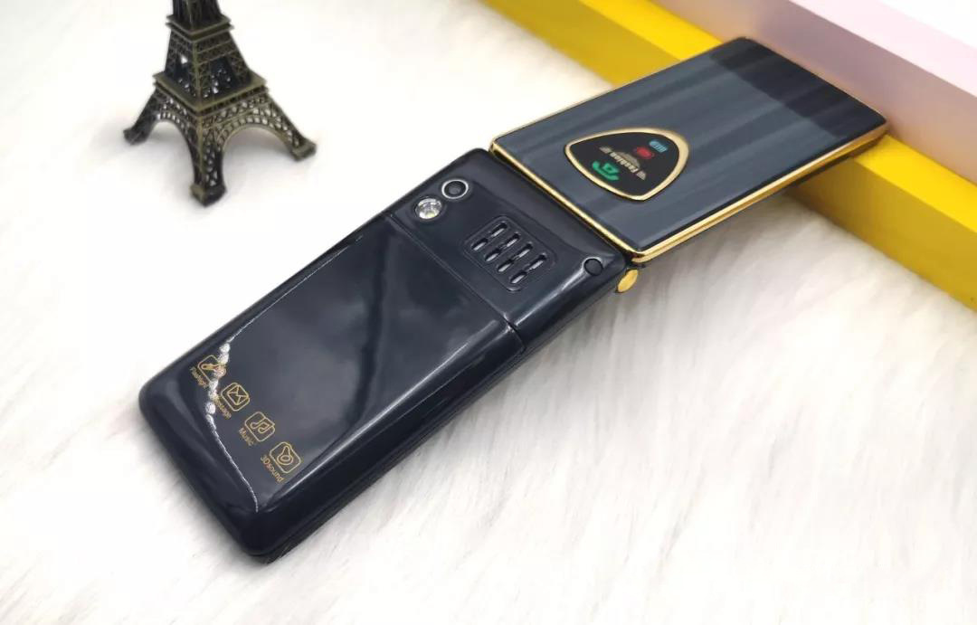 新款 潮流 个性 时尚 弘米v80极光翻盖机老年人手机学生机 男女款