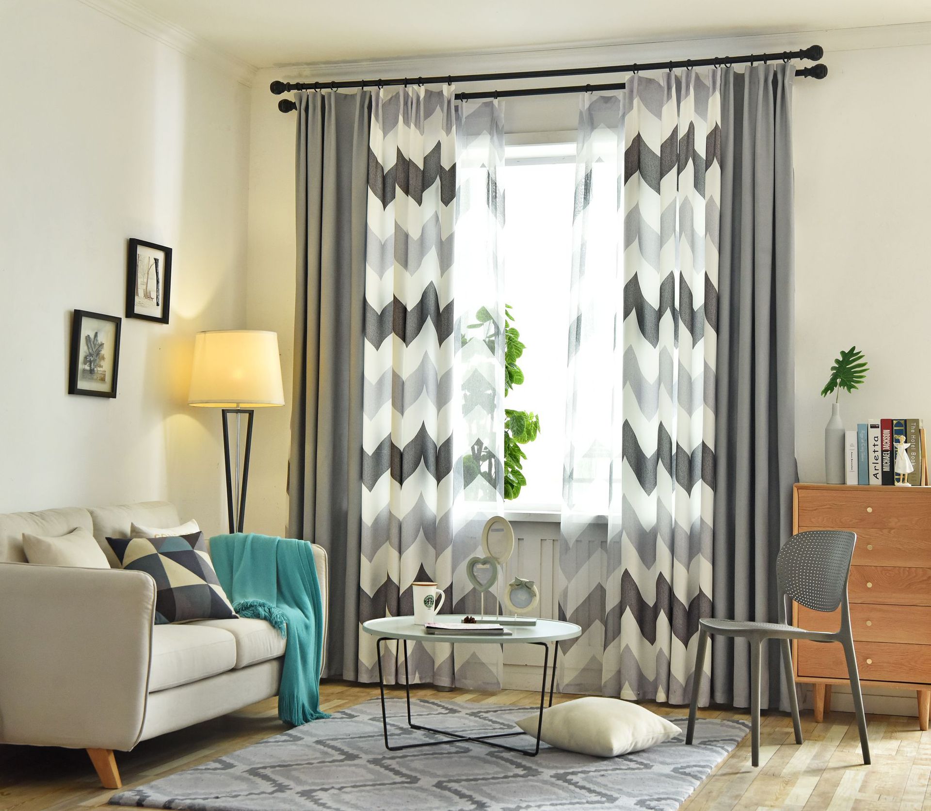 波浪定制北欧风格遮光成品窗帘简约现代卧室客厅儿童加厚 窗帘