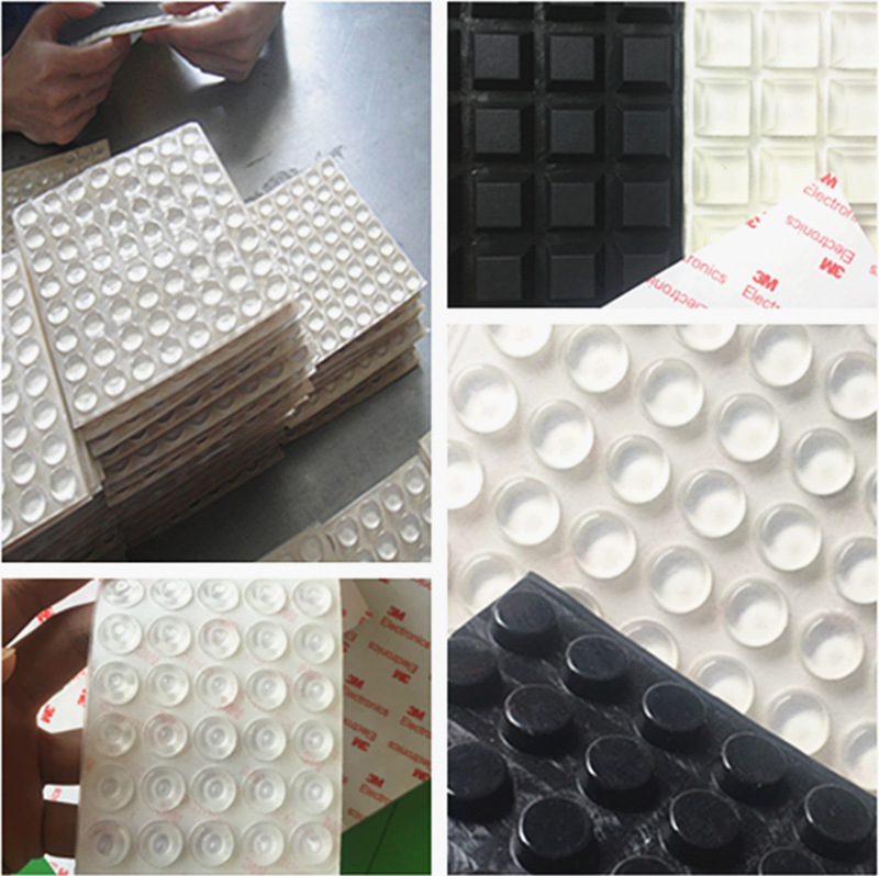 自粘防滑消音硅胶粒 透明防撞胶粒半圆形 柜门圆柱透明脚垫橡胶贴