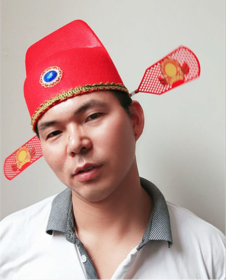 古代装成人儿童县官帽子七品芝麻官帽子新郎状元帽财神红色帽子