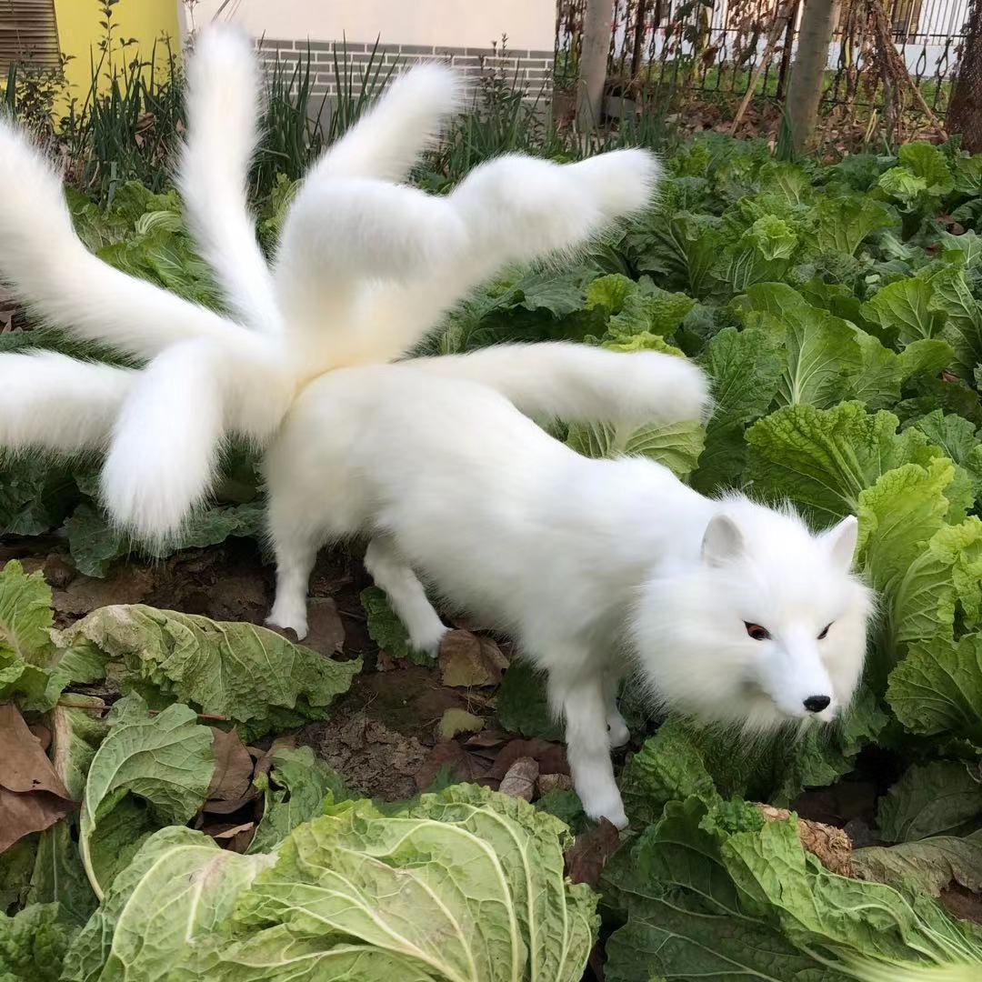 仿真九尾狐手工贴毛来样制作模型开磨具拍摄道具家庭摆件礼品工艺