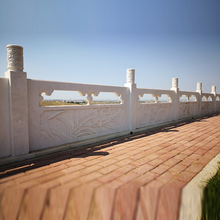 汉白玉栏板青石栏杆石雕升旗台围栏阳台石柱别墅公园花岗岩护栏