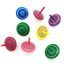 彩色木质小陀螺桌面亲子玩具 儿童益智玩具怀旧手转陀螺