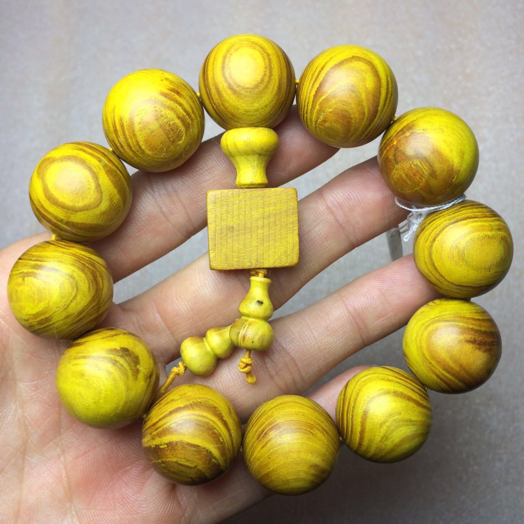 精挑黄金柚对眼佛珠手串 天然鬼脸黄金檀木文玩手链手饰 厂家直销