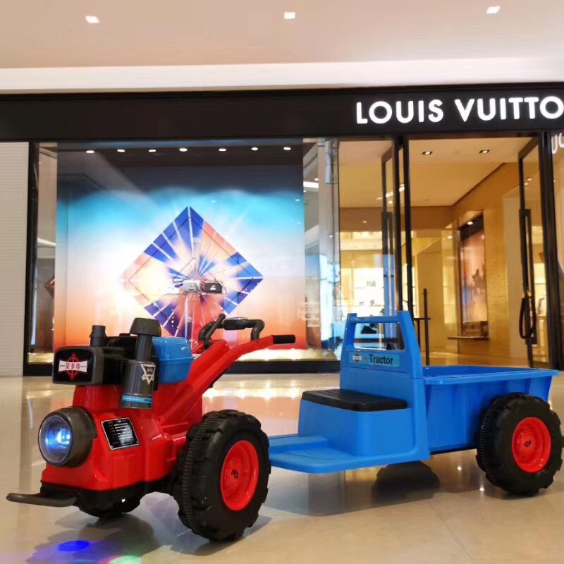 儿童手扶拖拉机贝多奇摩托电动汽车可做人电瓶车男女宝宝双驱