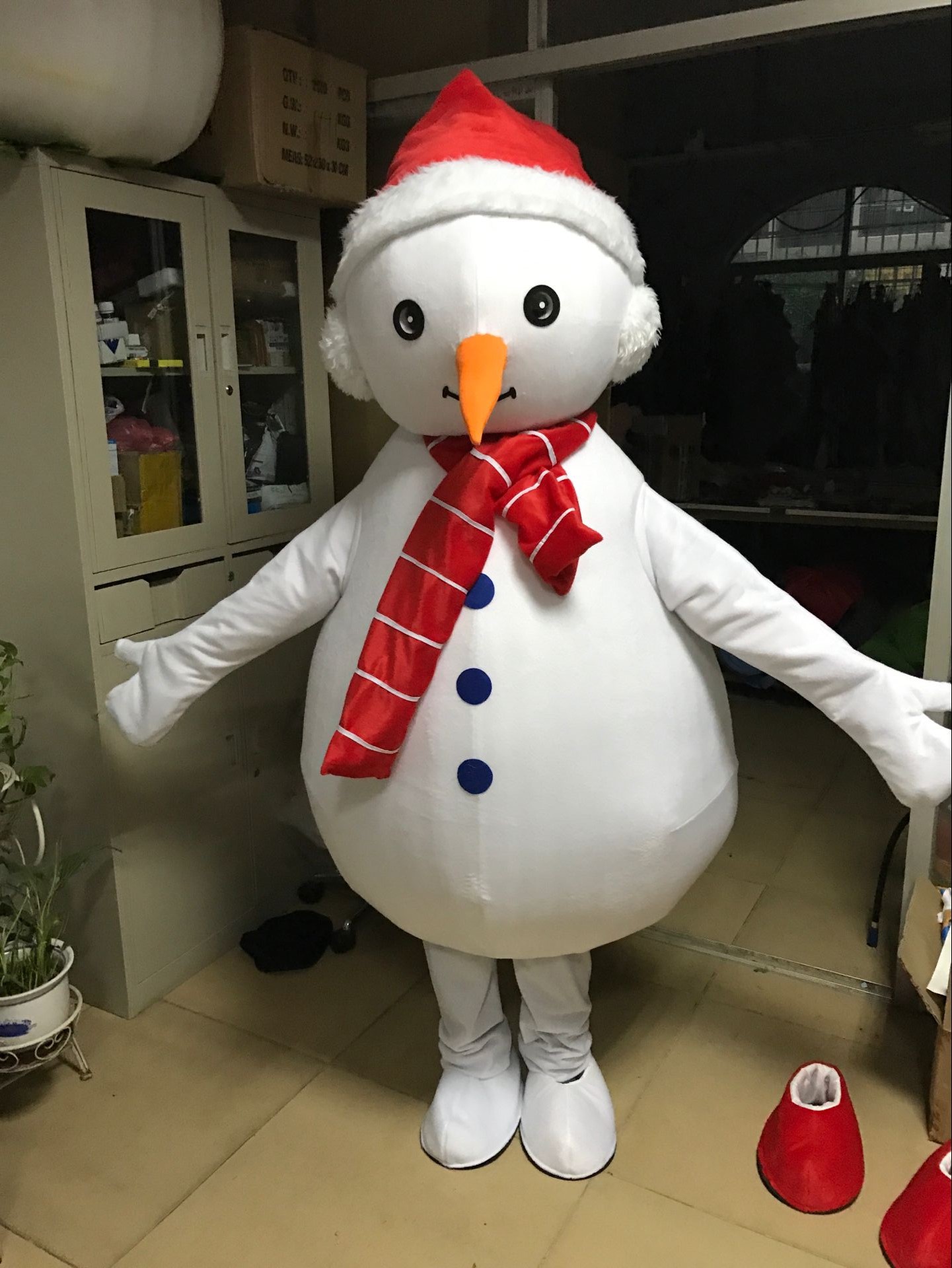 圣诞雪人卡通人偶服玩偶服装道具圣诞麋鹿人偶服装制成人头套