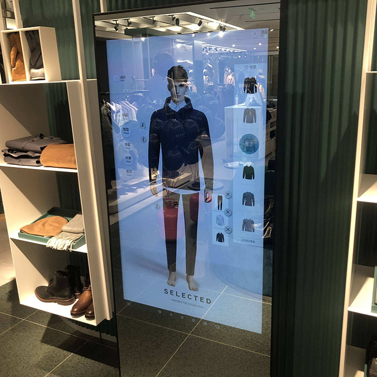 3d智能虚拟体感试衣广告机玻璃 体感试衣镜玻璃 智能试衣魔镜玻璃